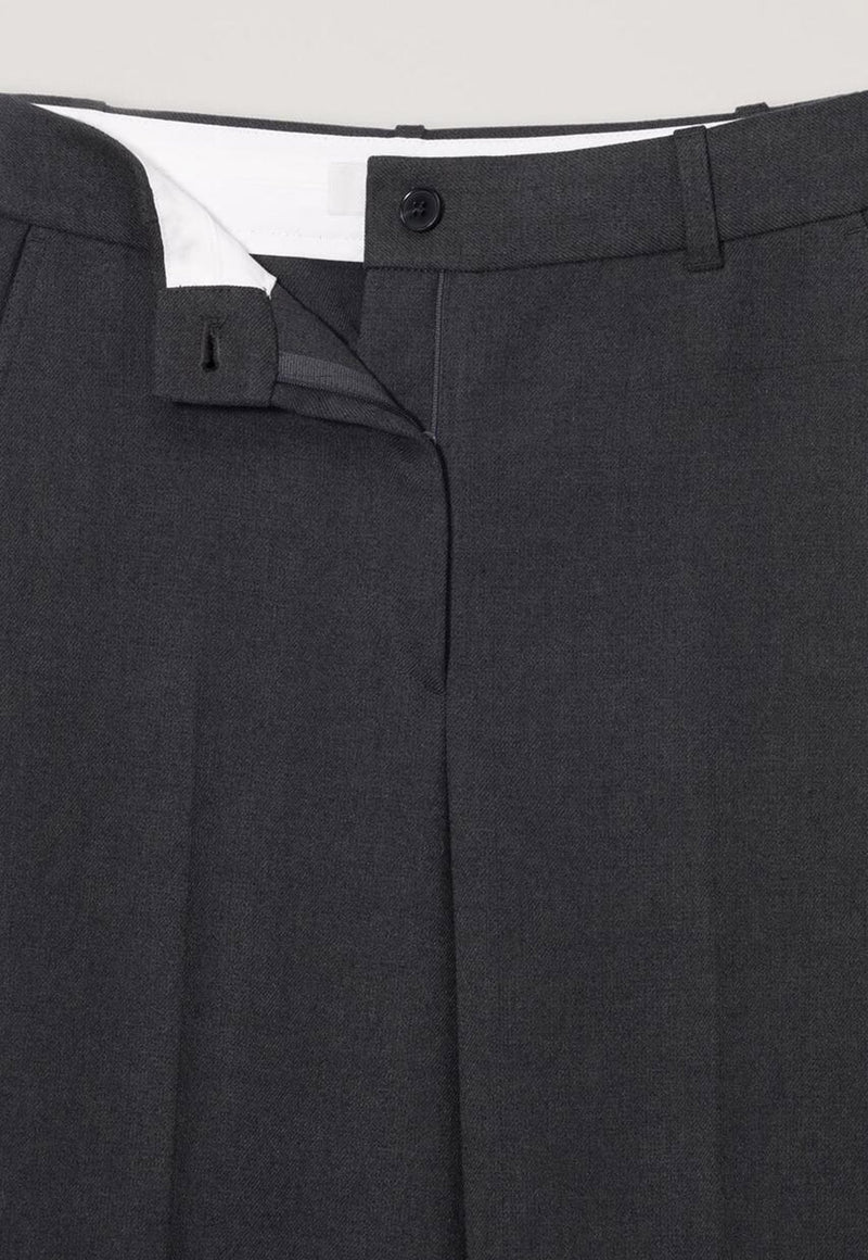 Semi-wide Pleat Slack Charcoal Grey