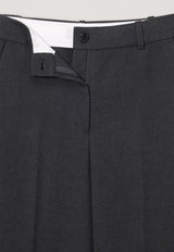 Semi-wide Pleat Slack Charcoal Grey