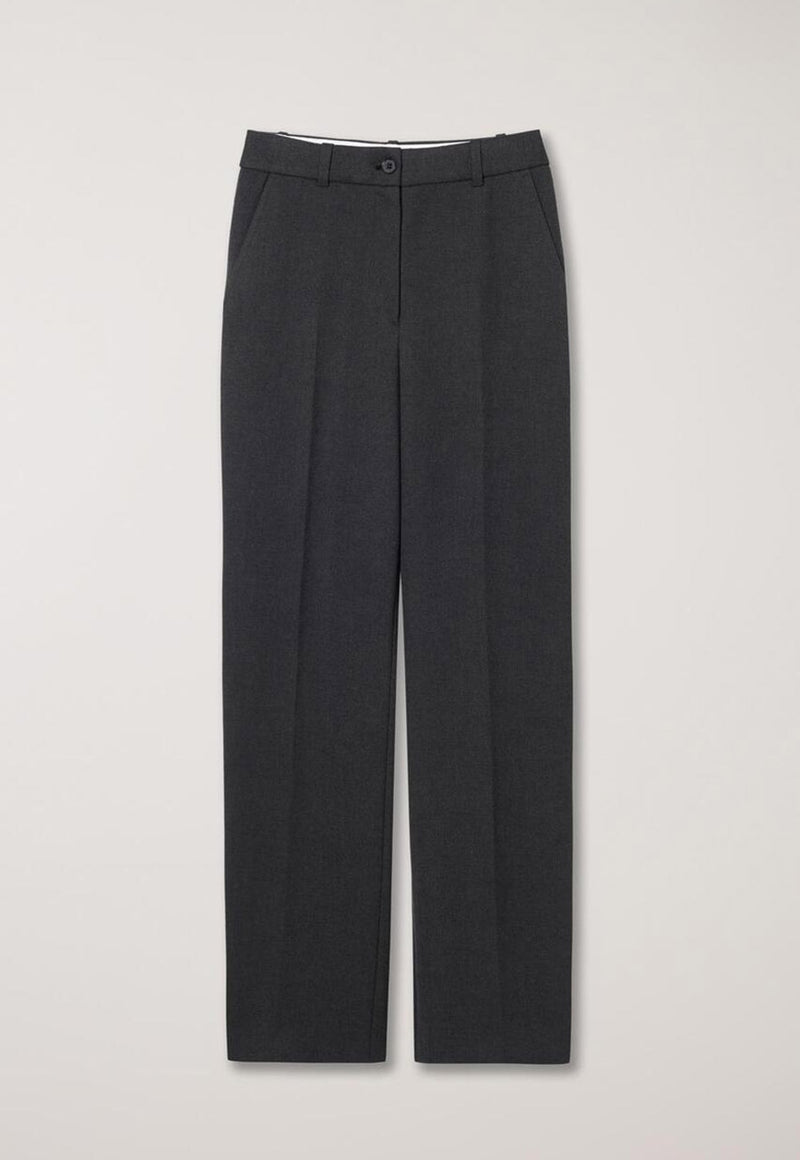 Semi-wide Pleat Slack Charcoal Grey