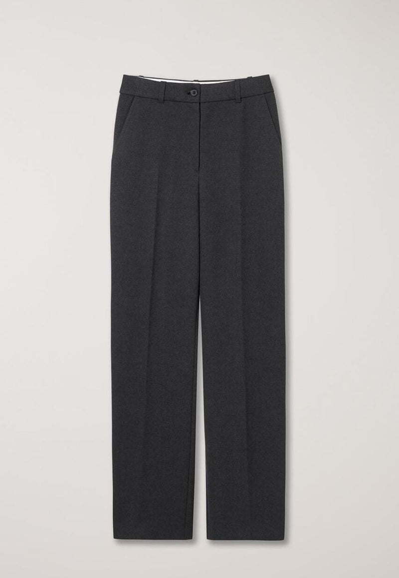 Semi-wide Pleat Slack Charcoal Grey