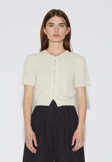 Amomento Fancy Balloon Cardigan Ecru