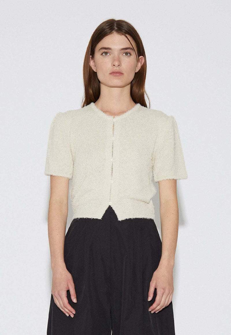 Amomento Fancy Balloon Cardigan Ecru