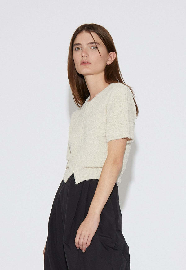 Amomento Fancy Balloon Cardigan Ecru