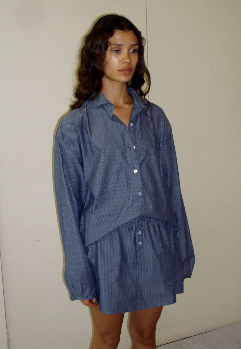 Sash Shirt Blue Pinstripe