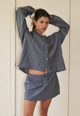 Sash Shirt Blue Pinstripe