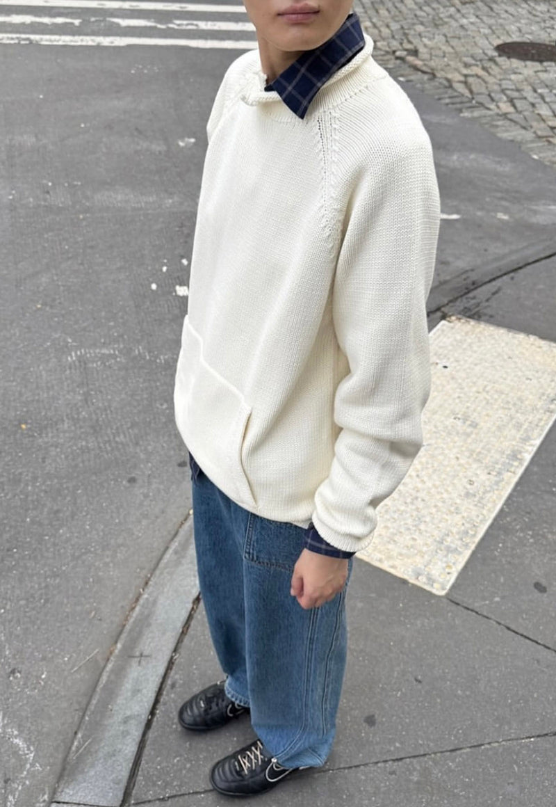 Snap Collar Knit Stone