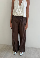 Double Layer Pant Carob Check
