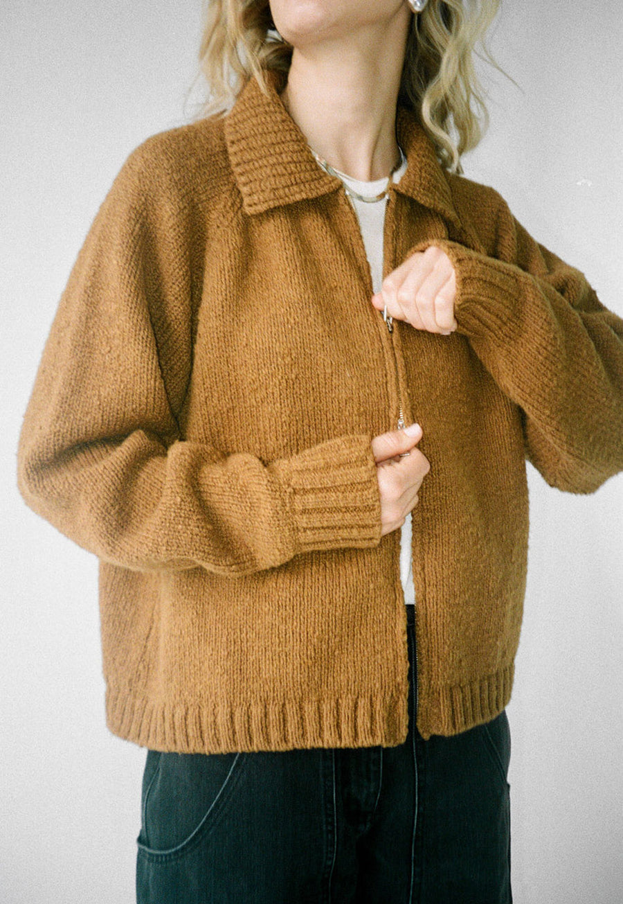 Morgan Dual Zip Cardigan Tobacco – NOIS NEW YORK