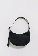 Medium Nylon Crescent Bag Black