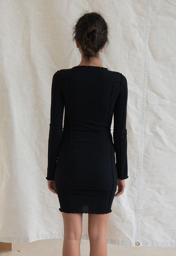 Omato Long Sleeve Dress Black