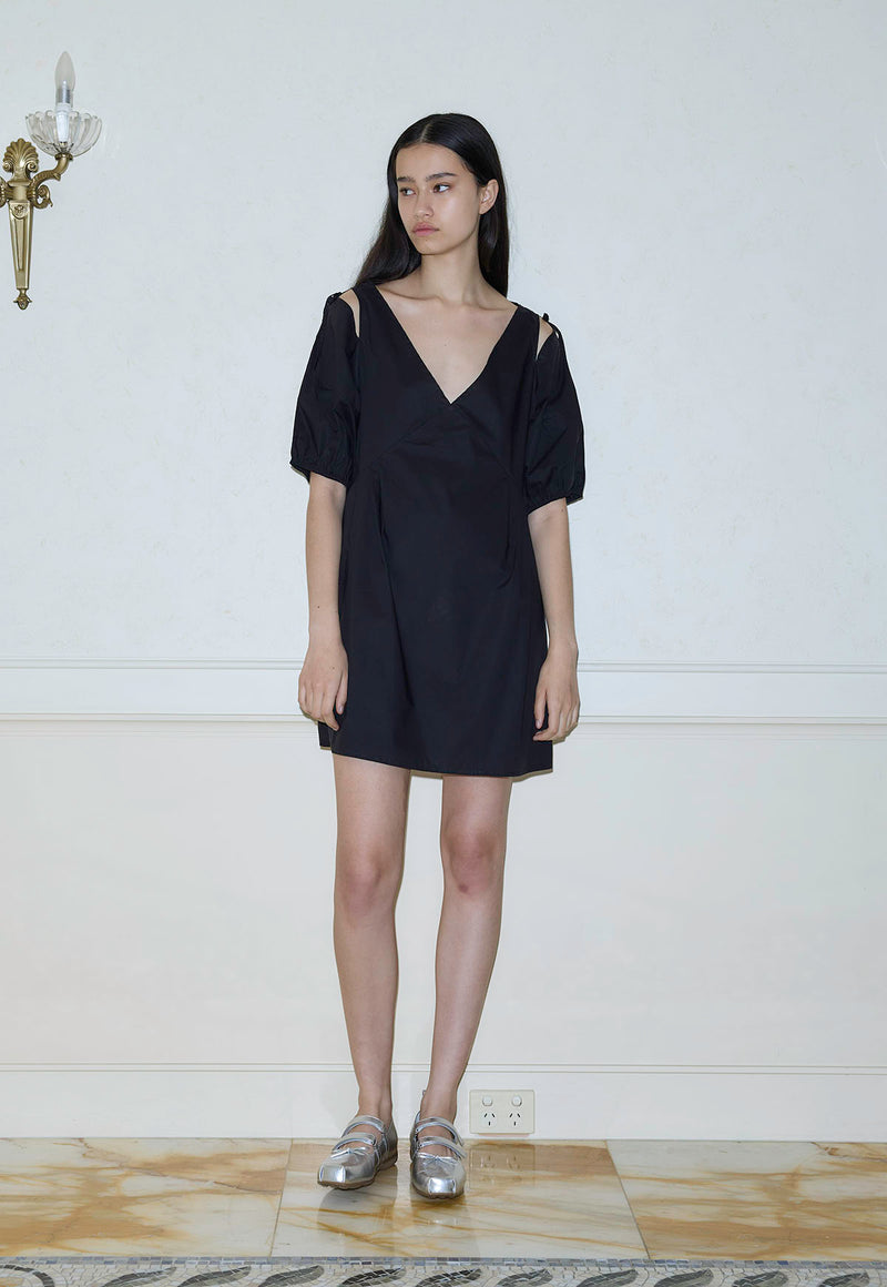 Open Shoulder Dress Black