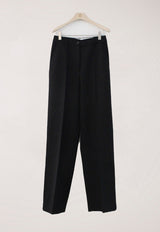 Semi-wide Pleat Slack Black