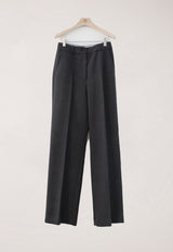 Semi-wide Pleat Slack Charcoal Grey