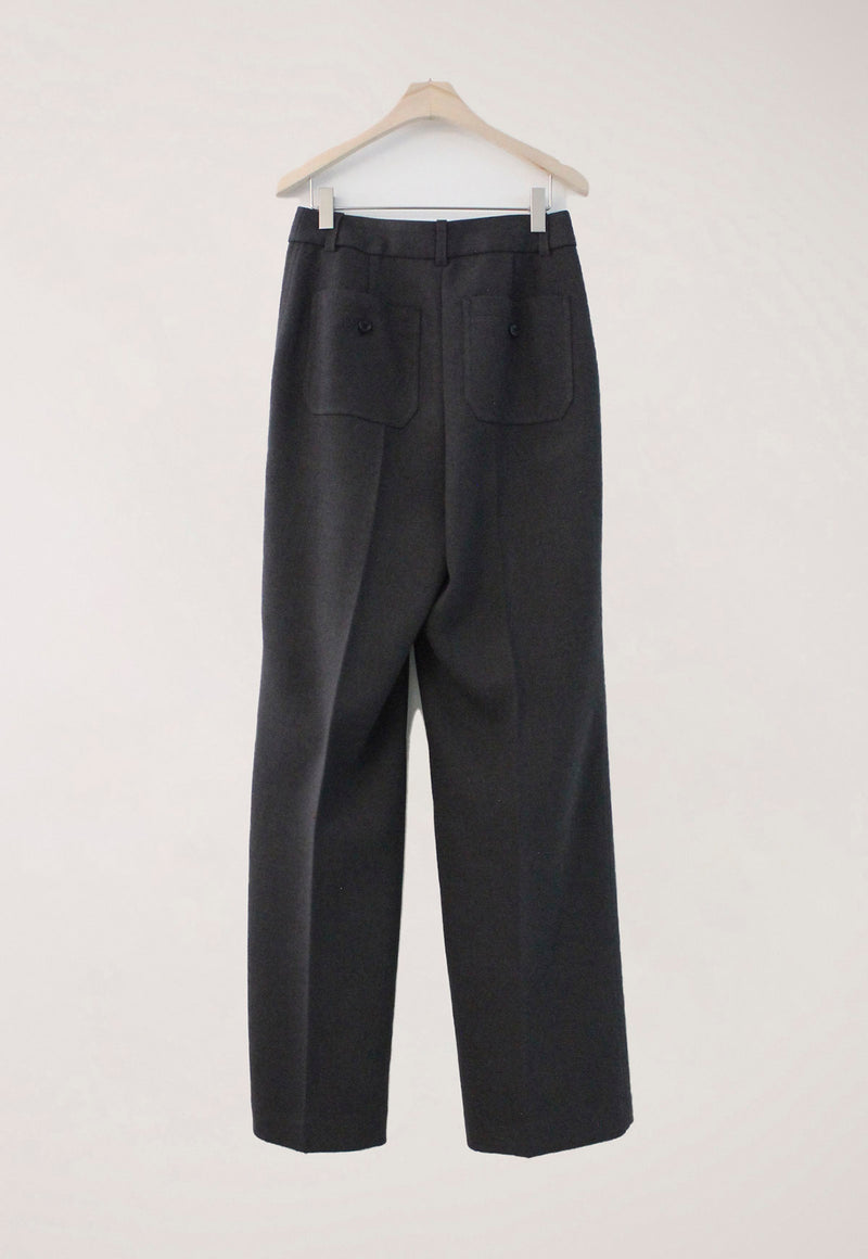 Semi-wide Pleat Slack Charcoal Grey