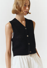 Open Crochet Knit Vest