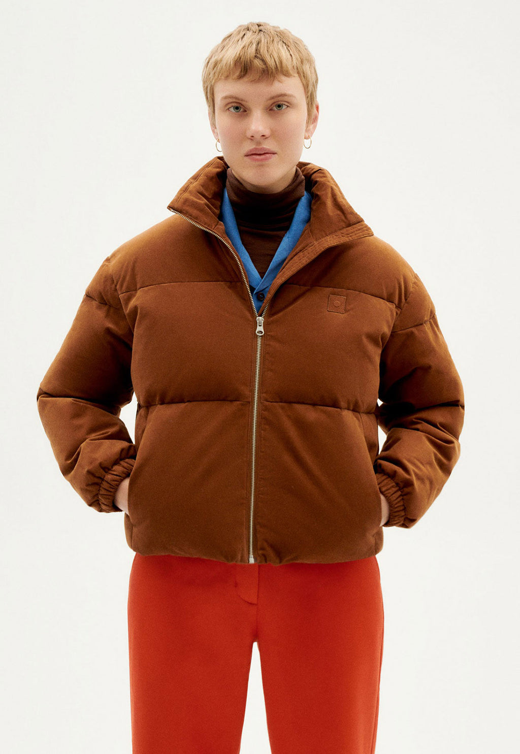 ◇WELLBEING EXPRESS◇ Embroidered Wool Jacket Brown S013124TWBBURNHAM-KNITTED-WOOL