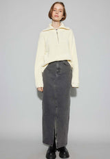 Want Knit Logo Zip White