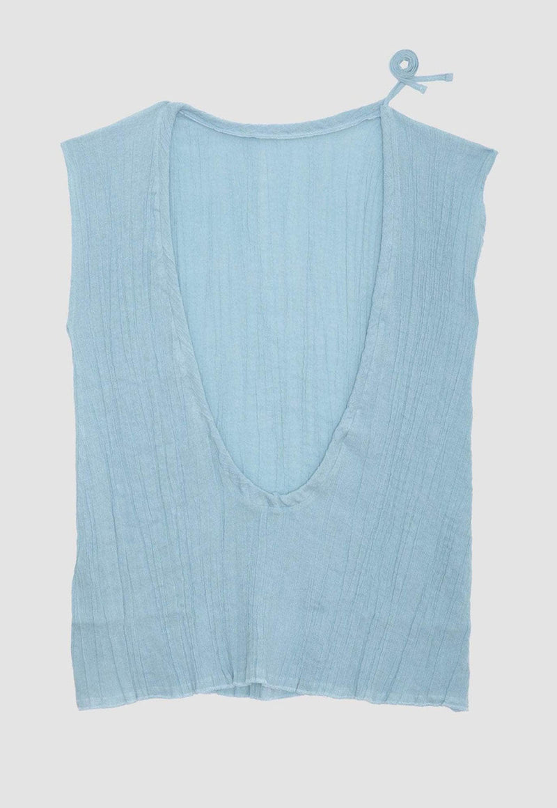 Max Top Crinkle Linen Wuxi Blue