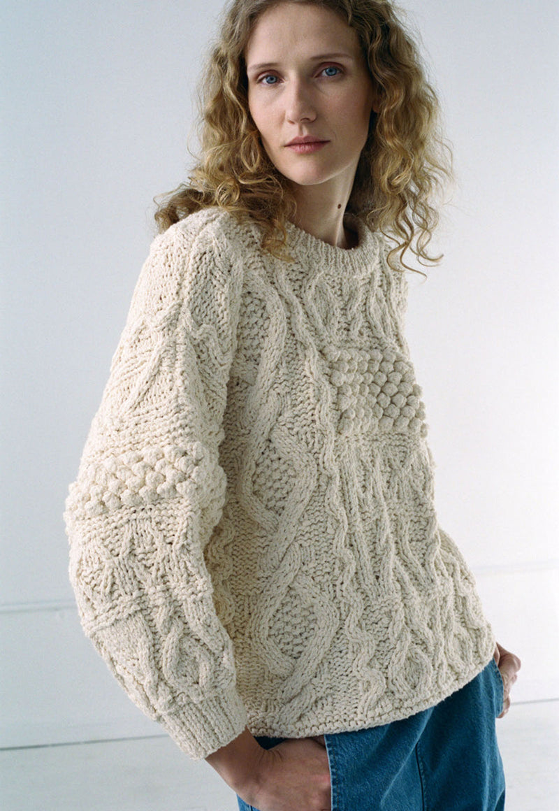 Patchwork Crewneck Natural