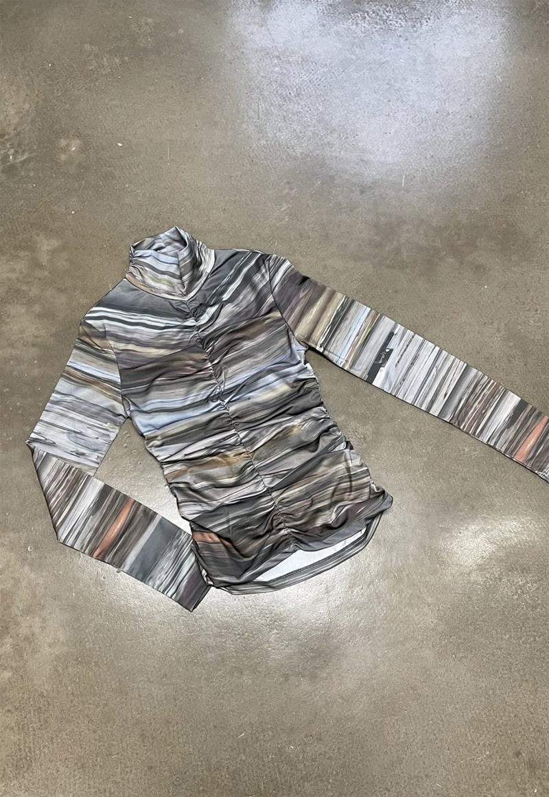 Lyra Top Abstract Grey