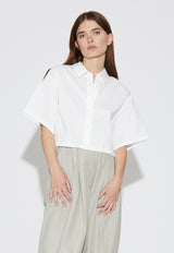 Stripe Crop Shirt White