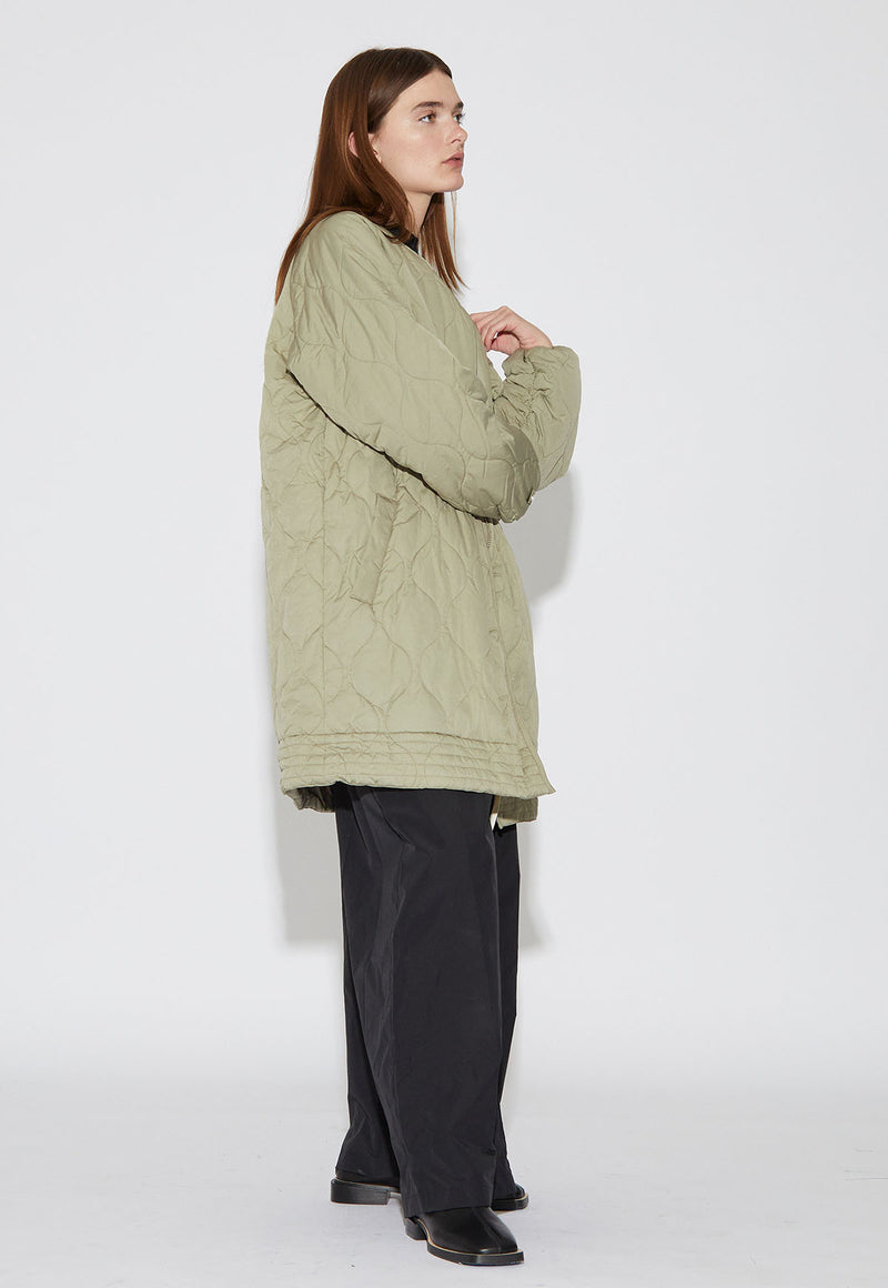 Akaroa Quilted Jacket Pale Olive