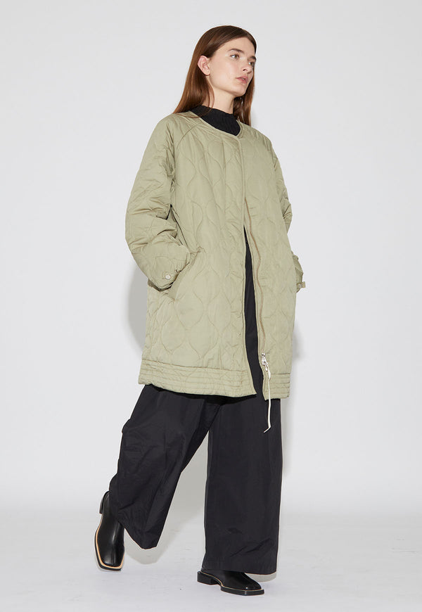 Akaroa Quilted Jacket Pale Olive