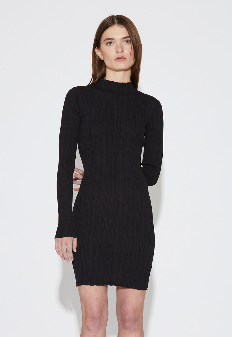 Rib Knit Dress Black Rib Knit Dress Black