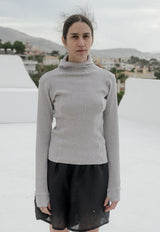 Hanifa Hoodie Grey Melange Rib