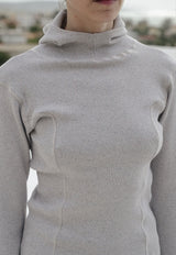 Hanifa Hoodie Grey Melange Rib