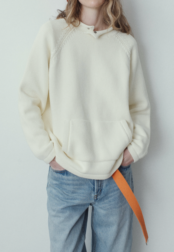 Snap Collar Knit Stone