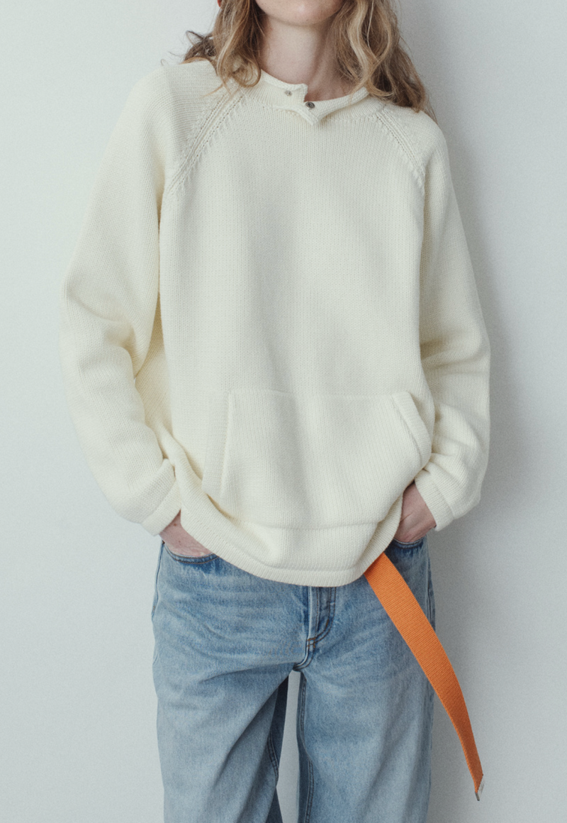 Snap Collar Knit Stone