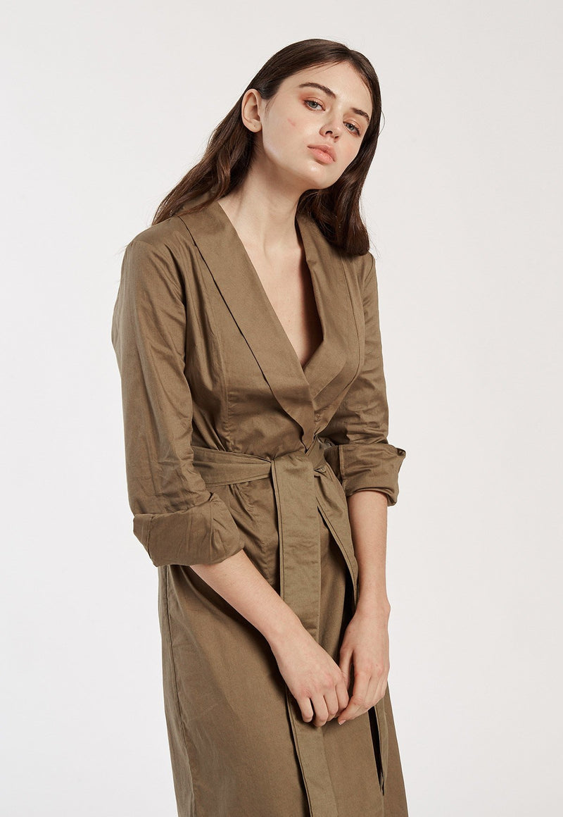 Shirt Dress in Taupe