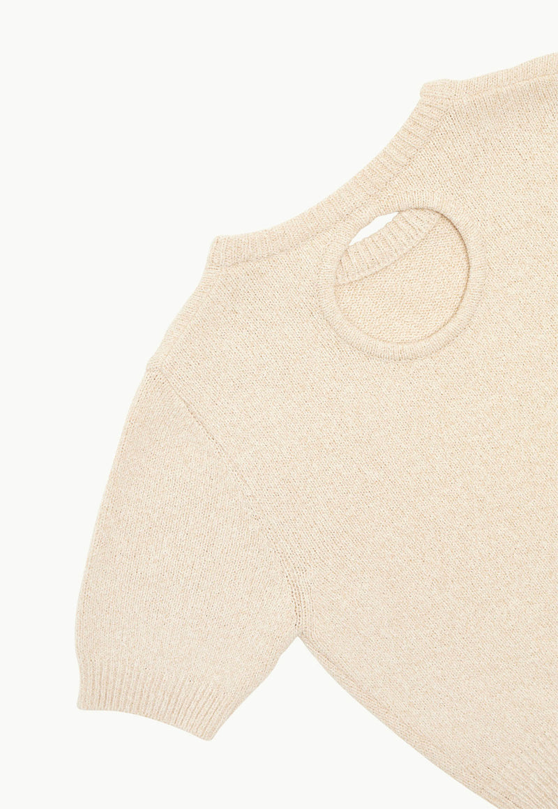 Back Cut-out Pullover Beige