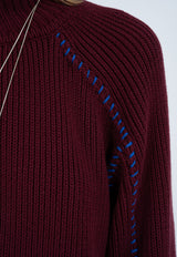 Oversized Stitch Sweater Maroon