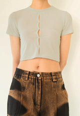 Open Front Cropped Top