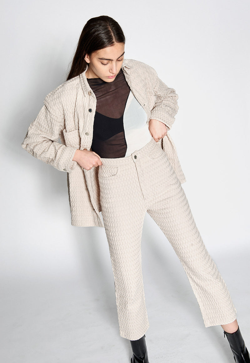 Julian Waffle Jacket Natural