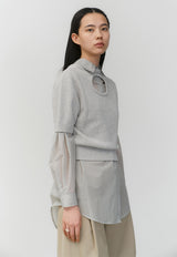 Back Cut-out Pullover Gray