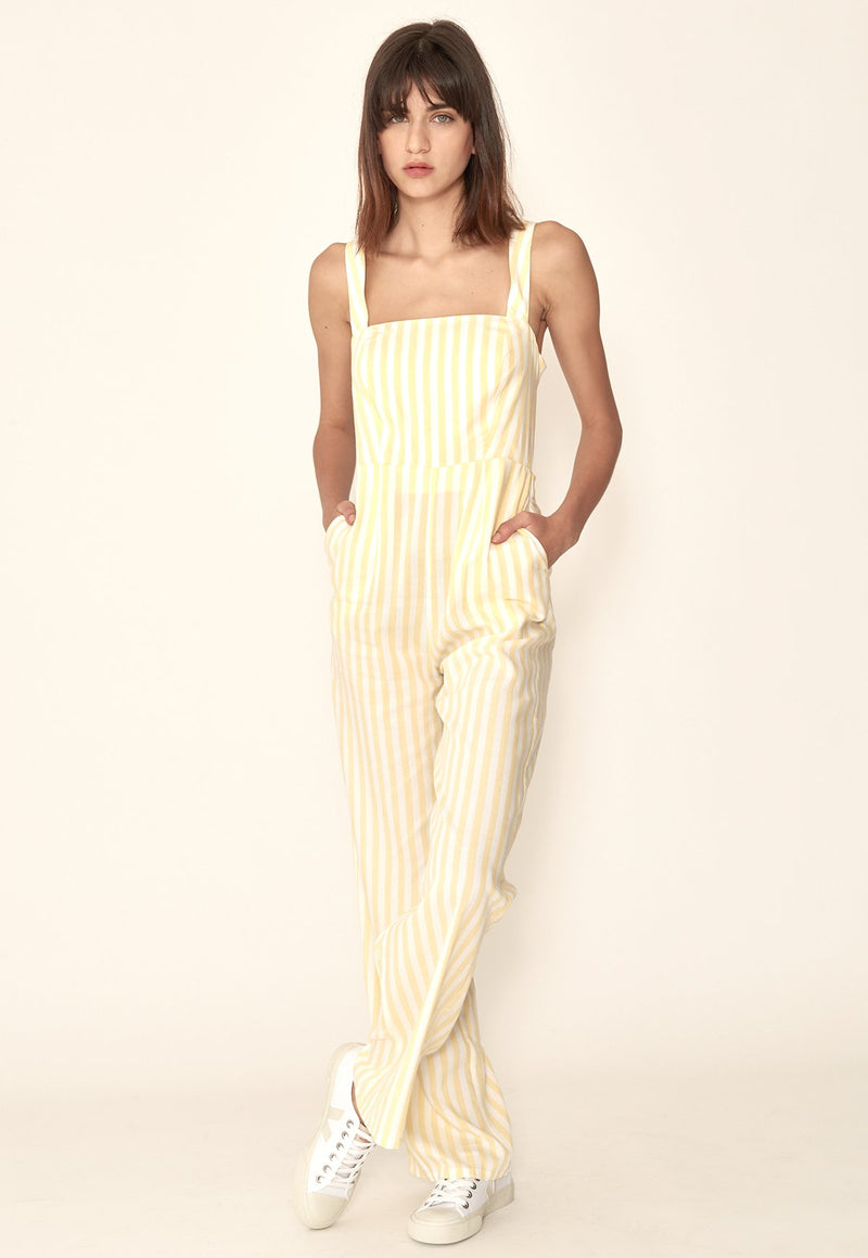 Vienne Jumpsuit in Yellow Stripes, bottom, capulet, - nois