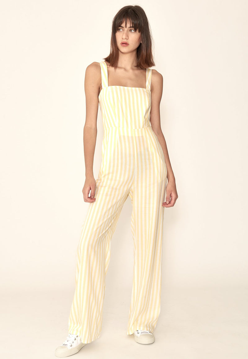 Vienne Jumpsuit in Yellow Stripes, bottom, capulet, - nois