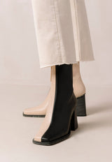 corn leather shoes, alohas south bi-color corn leather heels, sustainable heels, sustainable boots