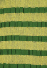Stripe Half Sleeve Knit Top Green